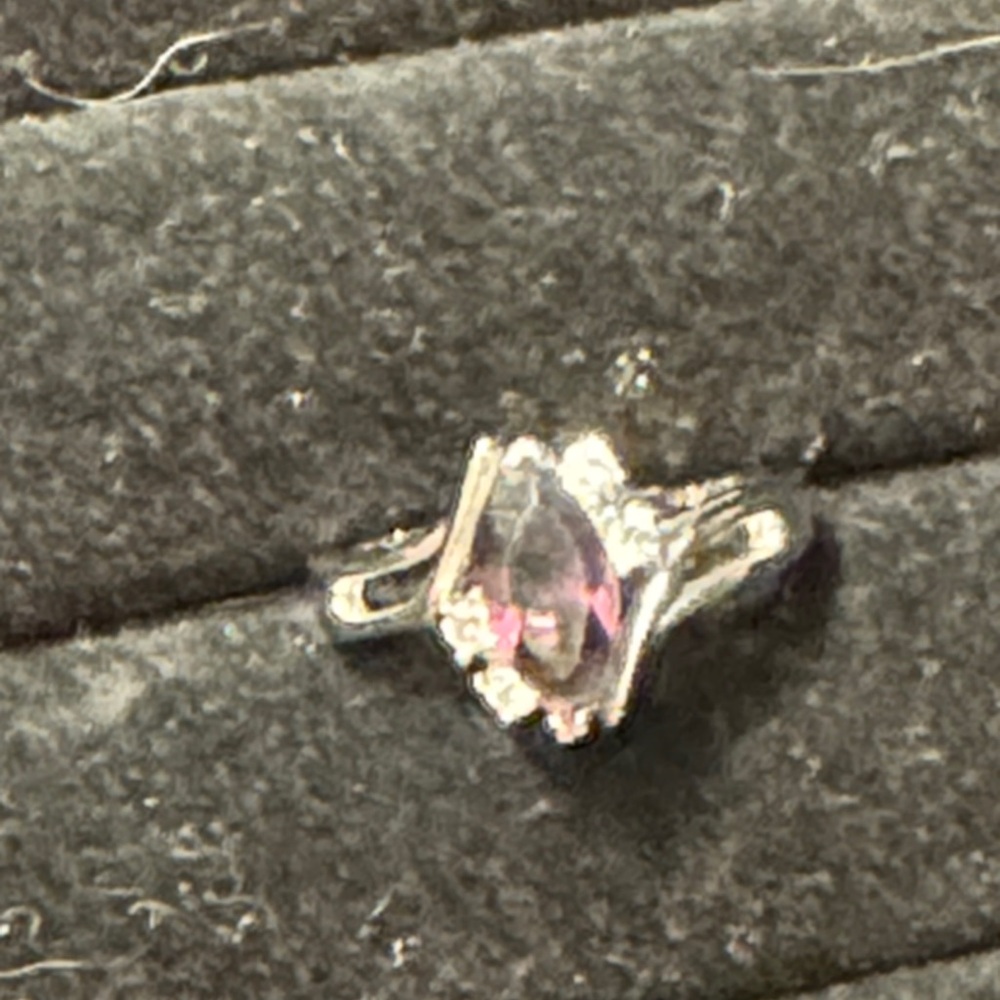 Elegant Silver and Purple Gemstone Ring